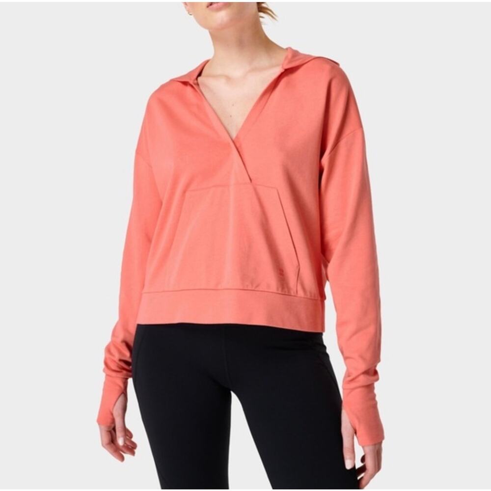 Sweaty Betty Womens After Class Relaxed Hoodie Sweatshirt Pink Orange Size S 4-6